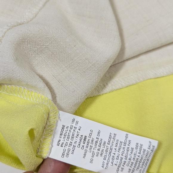 Reversible Ivory and citron linen tank top - Picture 10 of 11